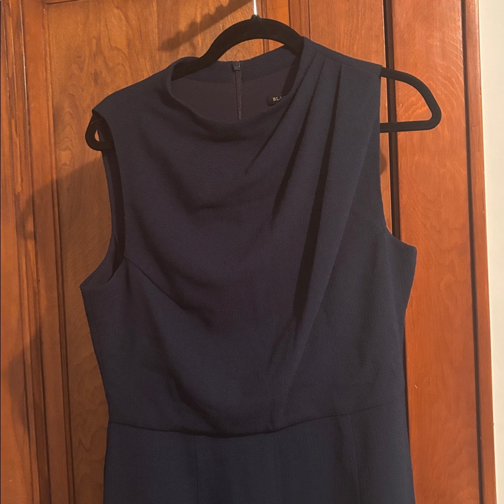 Black Halo Chic Sleeveless Navy Jumpsuit